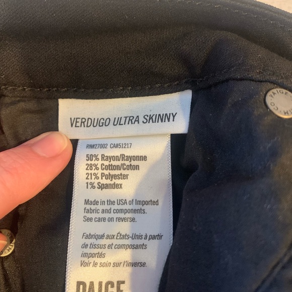 Paige Black Verdugo ultra skinny jeans size 31 - Picture 4 of 5